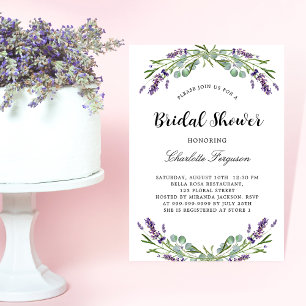 Brautparty Lavendel Eukalyptus florale Luxus Einladung