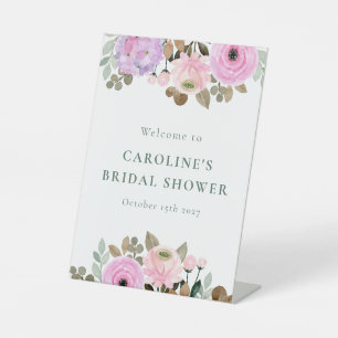 Brautparty Lavendel Floral Sockelschild