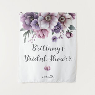 Brautparty Lavendel Wasserfarbe Floral Wandteppich