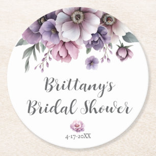 Brautparty Lavender Floral Paper Untersetzer