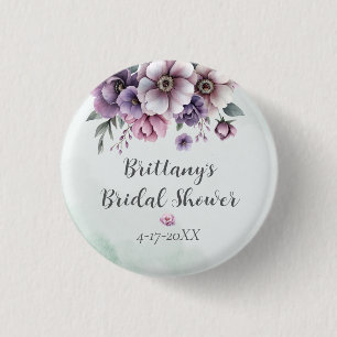 Brautparty Lavender & Green Floral Button