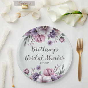Brautparty Lavender & Green Floral Pappteller