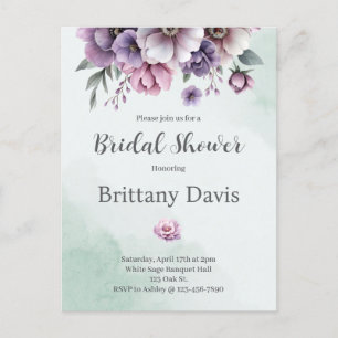 Brautparty Lavender & Green Floral Postcard Feiertagspostkarte