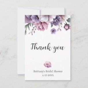 Brautparty Lavender Wasserfarbenfloral Dankeskarte