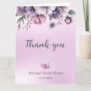 Brautparty Lavender Wasserfarbenfloral Dankeskarte
