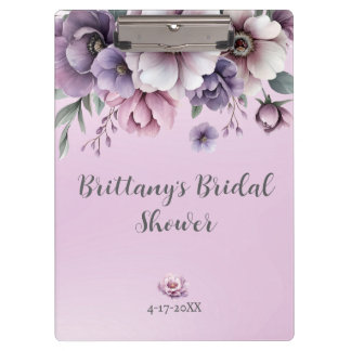 Brautparty Lavender Wasserfarbenfloral Klemmbrett