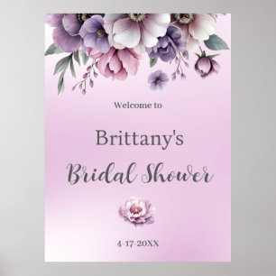 Brautparty Lavender Wasserfarbenfloral Poster