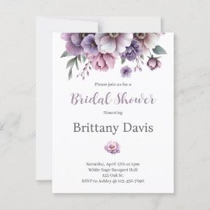 Brautparty Lavender Wasserfarbenfloral Postkarte