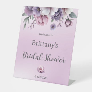 Brautparty Lavender Wasserfarbenfloral Sockelschild