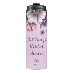 Brautparty Lavender Wasserfarbenfloral Thermosbecher