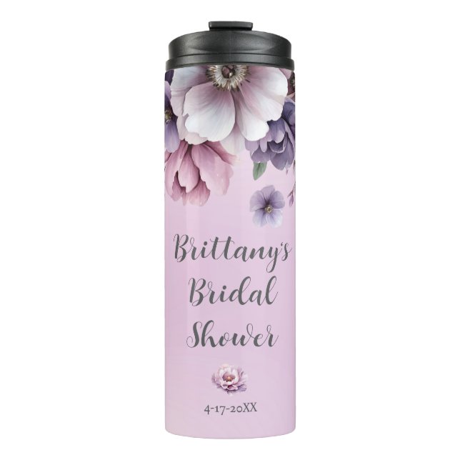 Brautparty Lavender Wasserfarbenfloral Thermosbecher (Vorderseite)
