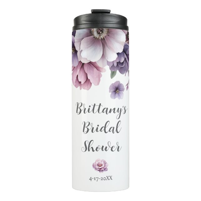 Brautparty Lavender Wasserfarbenfloral Thermosbecher (Vorderseite)