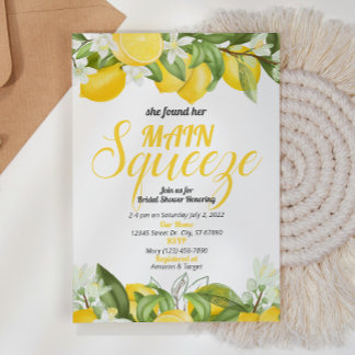 Brautparty Lemon Einladung zur Hauptpresse