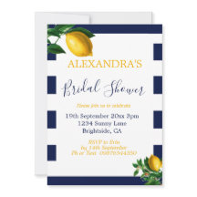 Brautparty Lemons Navy White Stripe Elegant