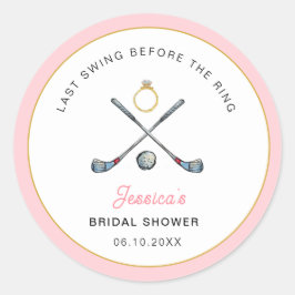 Brautparty "Letzter Schwung vor dem Ring" Runder Aufkleber