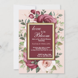 Brautparty Liebe in Bloom White Pink Burgandy Fl Einladung