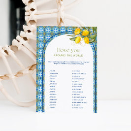 Brautparty Liebe rund um die World Game Card Einladung