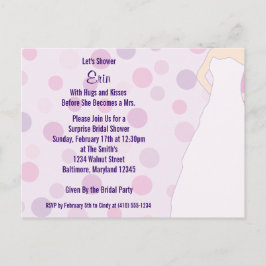 Brautparty Lila Polka Dots laden Postkarten ein