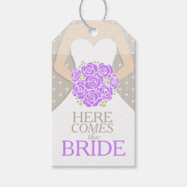 Brautparty lila Probe Hochzeitsgeschenk Tag Geschenkanhänger