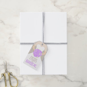 Brautparty lila Probe Hochzeitsgeschenk Tag Geschenkanhänger
