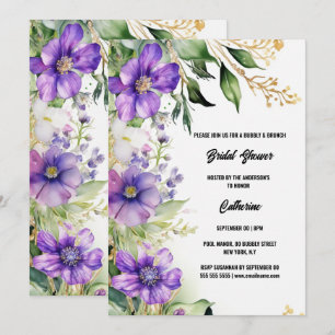 Brautparty lila Wildblumen Sommerblumen Einladung