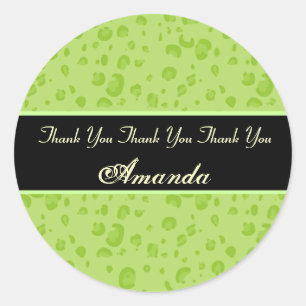 Brautparty Lime Green Leopard Confetti Runder Aufkleber