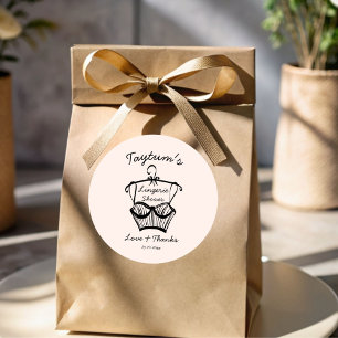 Brautparty-Lingerie mit welligem Rand skizziert Runder Aufkleber