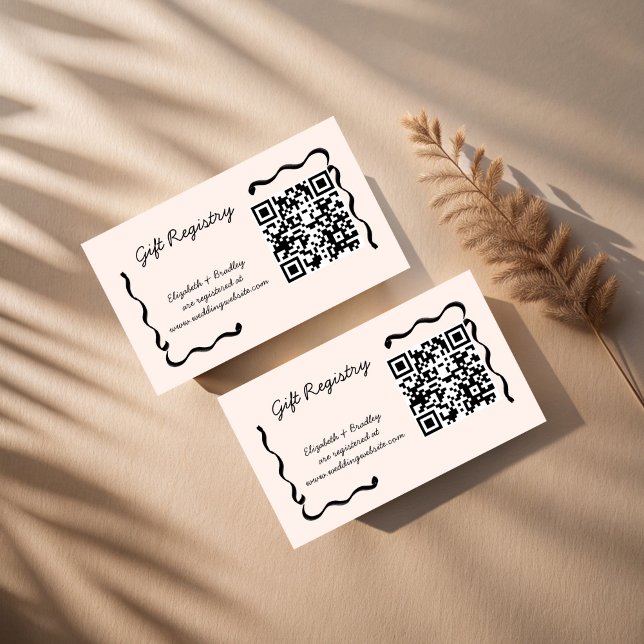 Brautparty Lingerie-Wavy-Sketch-Geschenkregister Begleitkarte (Lingerie bridal shower wavy sketch gift QR registry enclosure card)