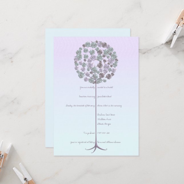 Brautparty Luncheon Einladung (Vorderseite/Rückseite Beispiel)