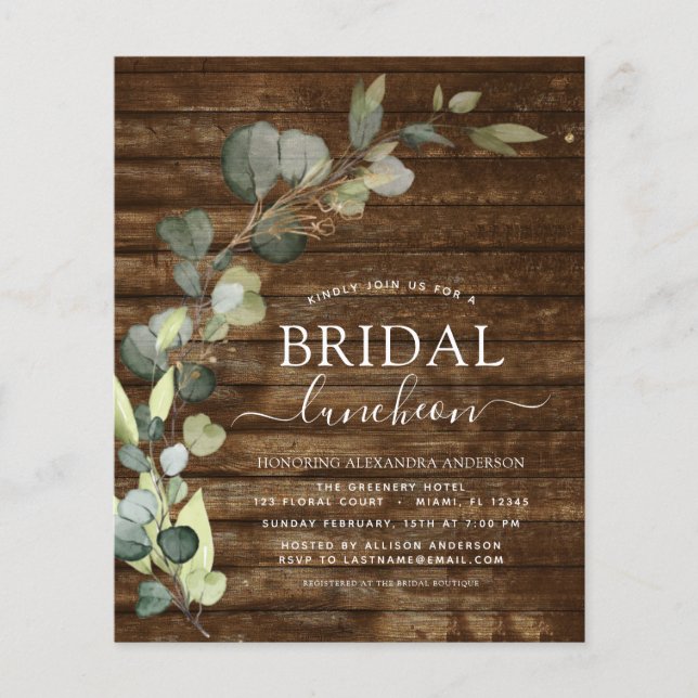 Brautparty Luncheon Grüne Eukalyptus (Vorderseite)