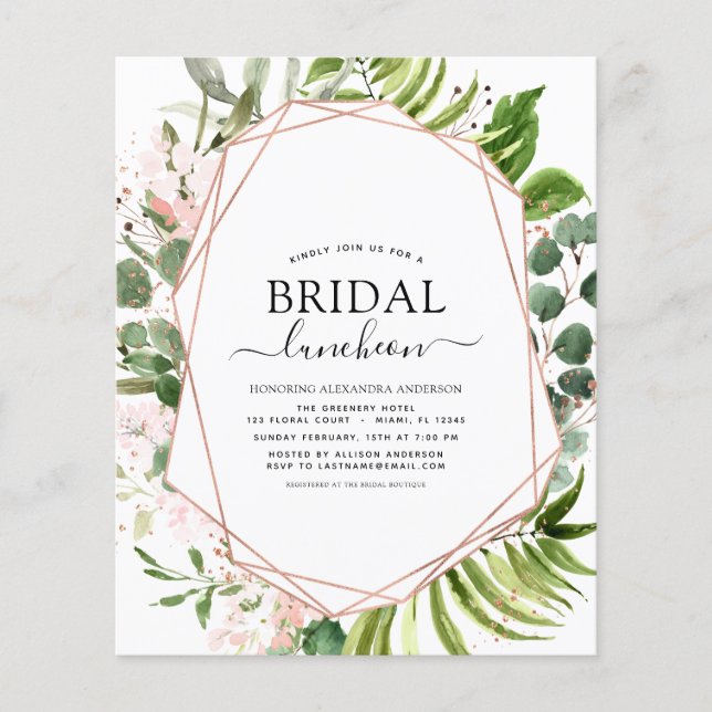 Brautparty Luncheon Grüne Eukalyptus Flyer (Vorne)