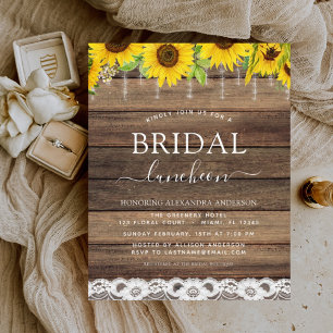 Brautparty Luncheon Sonnenblume Rustikales Bauernh