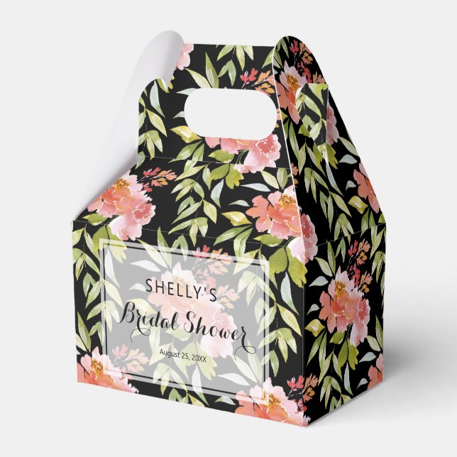 Brautparty "Lush Red Floral Greenery" Geschenkschachtel (Vorderseite)