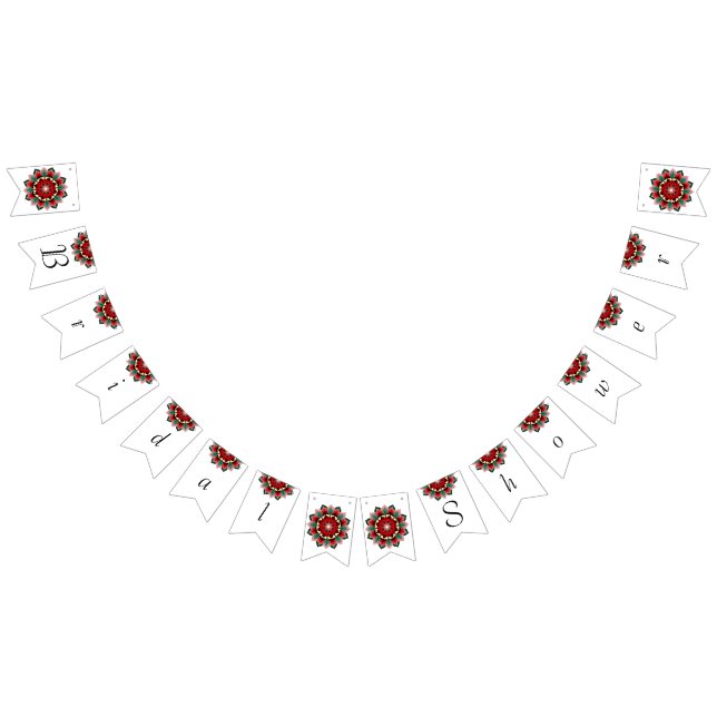 Brautparty. Mandala in rot Wimpelkette (Alle)