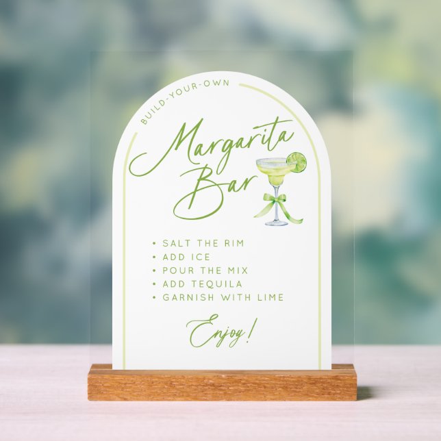 Brautparty Margarita Bar Instructions Acrylschild (Neutral)