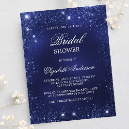 Brautparty marineblaue Glitzern elegant Einladung