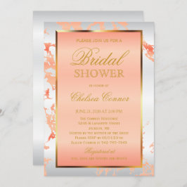 Brautparty - Marmor, Weiß und Gold Einladung