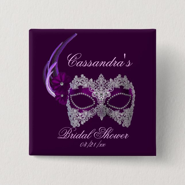 "Brautparty" - Maskenmaske Button (Vorderseite)