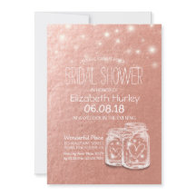 Brautparty Mason Jars String Lights Rose Gold I