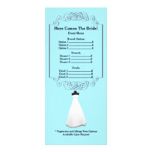 Brautparty Menu Rackcard