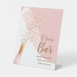 Brautparty Mimosa Bar Blush Pink Sockelschild