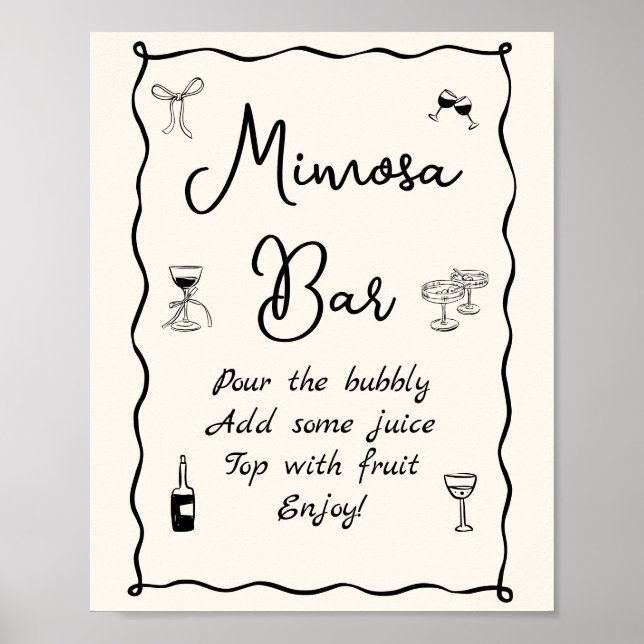 Brautparty Mimosa Bar Poster (Vorne)