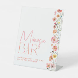 Brautparty Mimosa Bar Signature Wildblumen Sockelschild