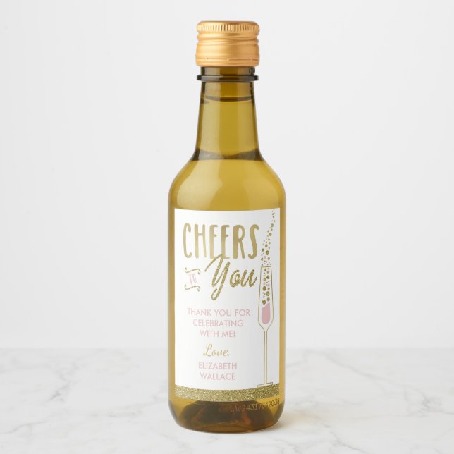 Brautparty Mini Wein Flasche Gefallen Etikett (Vorderseite)