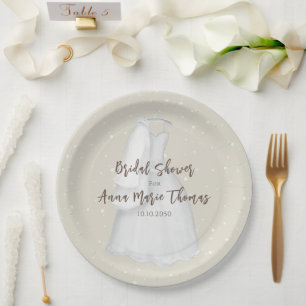 Brautparty Minimalistisches einfaches Hochzeitskle Pappteller