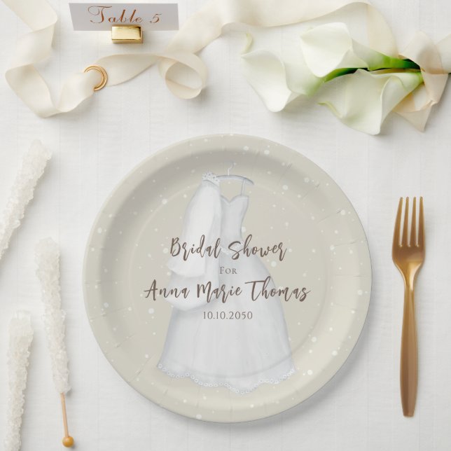 Brautparty Minimalistisches einfaches Hochzeitskle Pappteller (Hochzeit)
