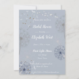 Brautparty mit blauen und grauen Kronen Einladung