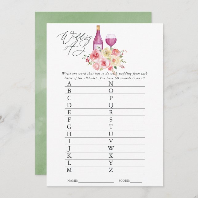 Brautparty mit floraler Note Einladung (Vorne/Hinten)