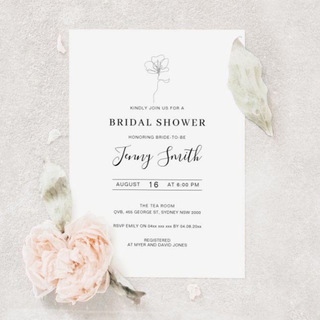 Brautparty mit illustrierter Blume Einladung (Von Creator hochgeladen)