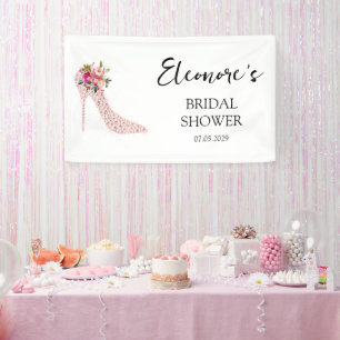 Brautparty mit rosa High Heels - Willkommen horizo Banner